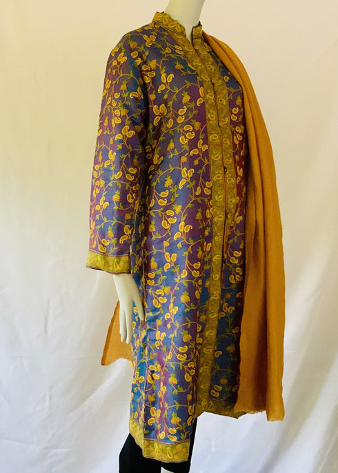 Hand Embroidered Long Jacket - Rainbow
